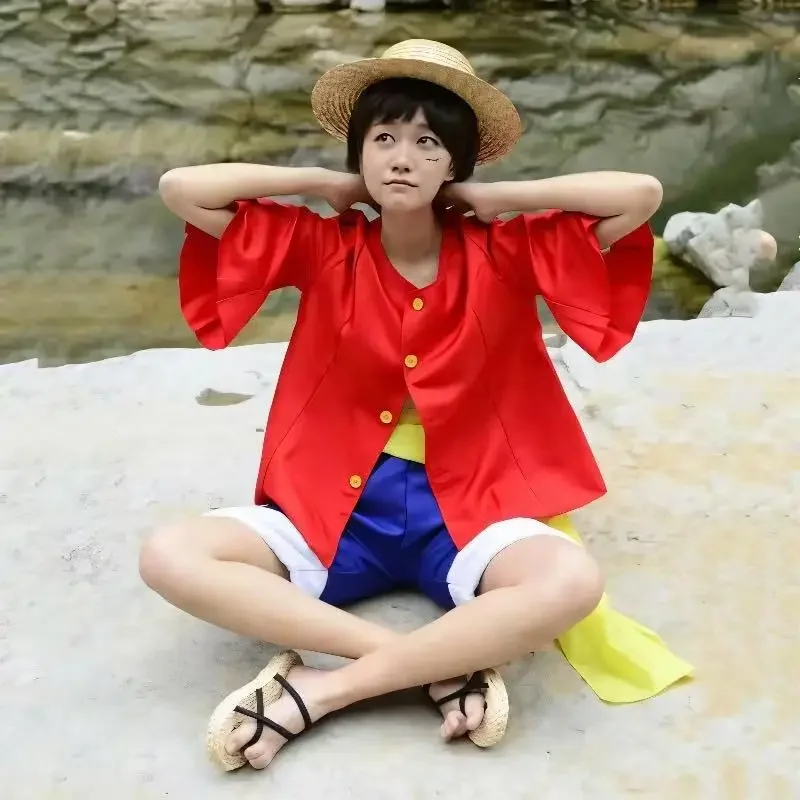Anime Cosplay Luffy - Kostum Cosplay Halloween Anime M-Monkey D