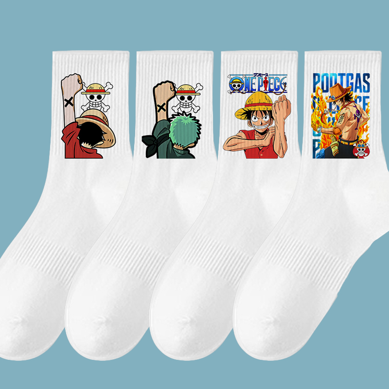 Anime Cosplay Luffy - Kaus Kaki Panjang Olahraga Pria Anime