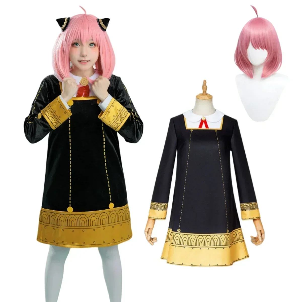 Anime Cosplay Toddler - Kostum Cosplay Anime Anya Forger 2026,