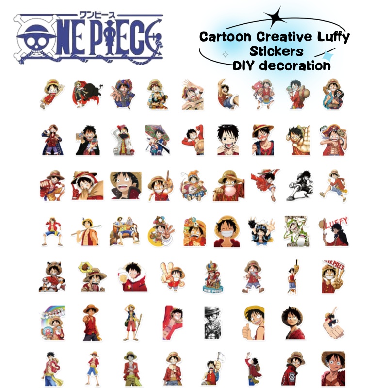 Anime Cosplay Luffy - Stiker grafiti kartun karakter anime One