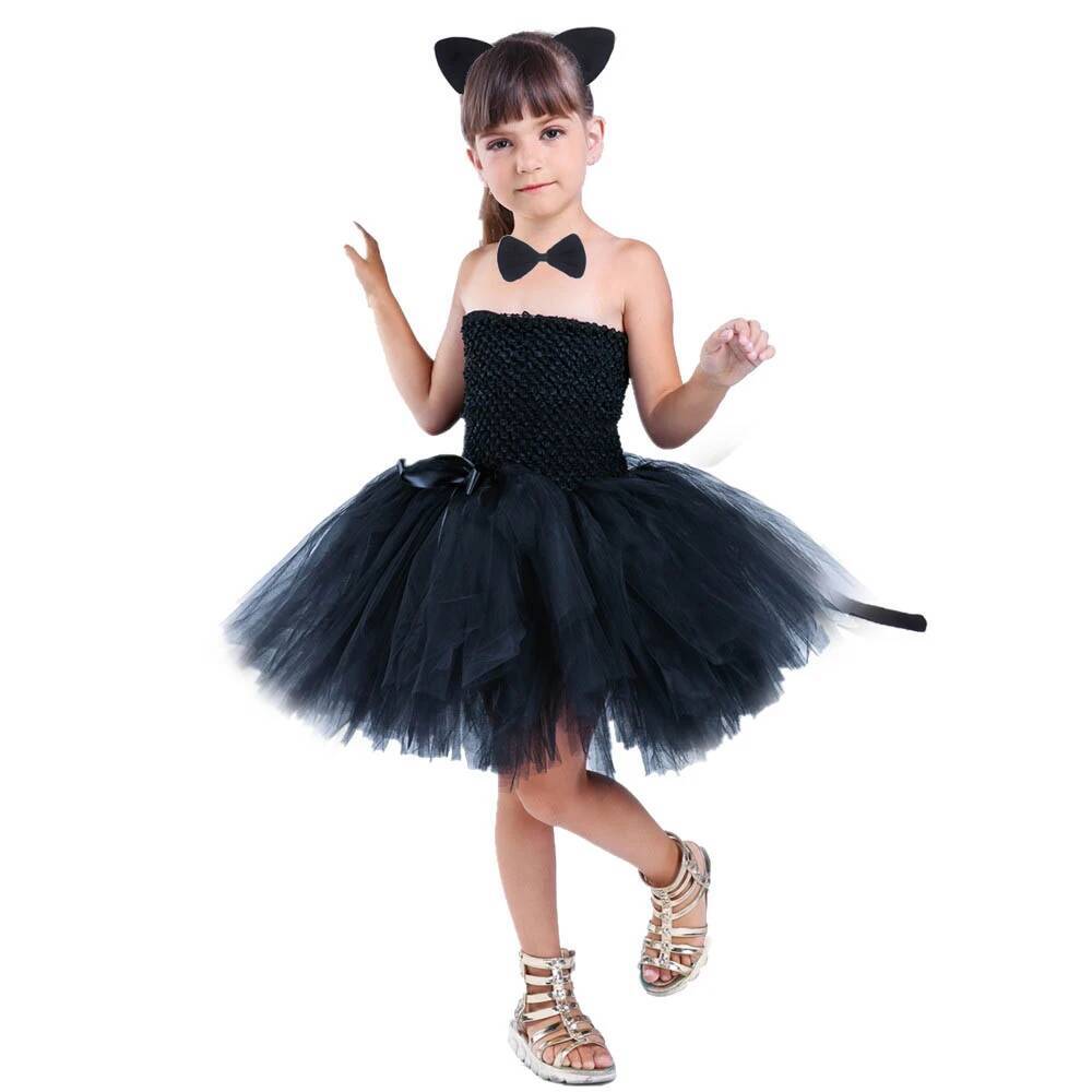 Anime Cosplay Toddler - Gaun Tutu Kucing Hitam Lucu Gaun