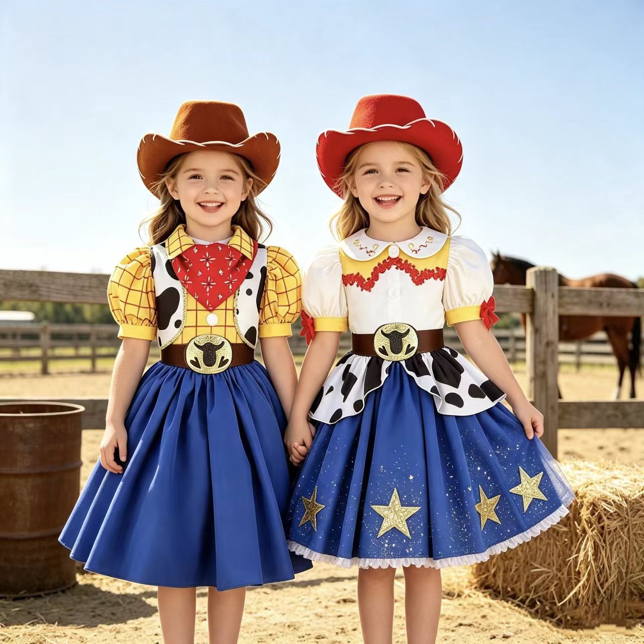 Anime Cosplay Toddler - Gaun Koboi Anak Perempuan Motif Sapi