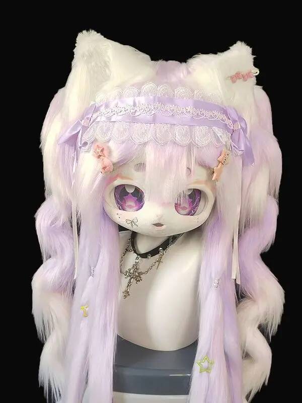 Anime Cosplay Cat - Kepala Fursuit Kig Buatan Tangan, Topeng