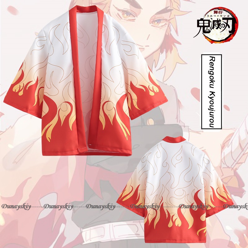 Kostum Cosplay Anime, jubah Ki - Demon Slayer Haori ulasan dan harga