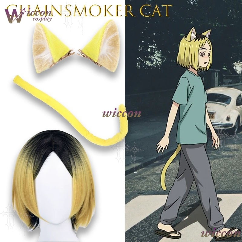 Wig Cosplay Chainsmoker Cat Et - Anime Cosplay Cat ulasan dan harga