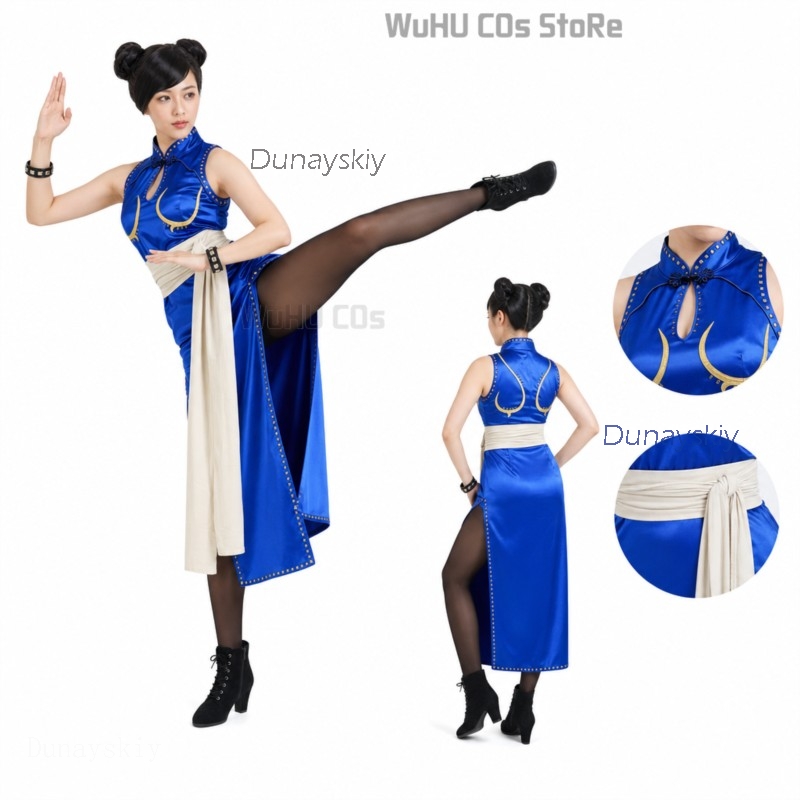 Set Kostum Cosplay Chun Li Dew - Anime Cosplay Live ulasan dan harga