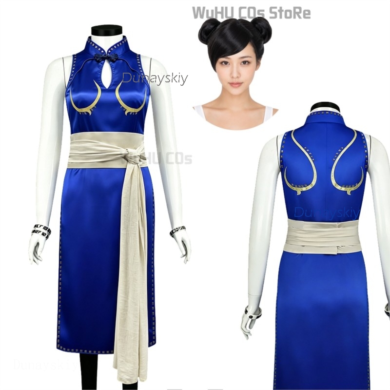 Set Kostum Cosplay Chun Li Dew - Anime Cosplay Live ulasan dan harga