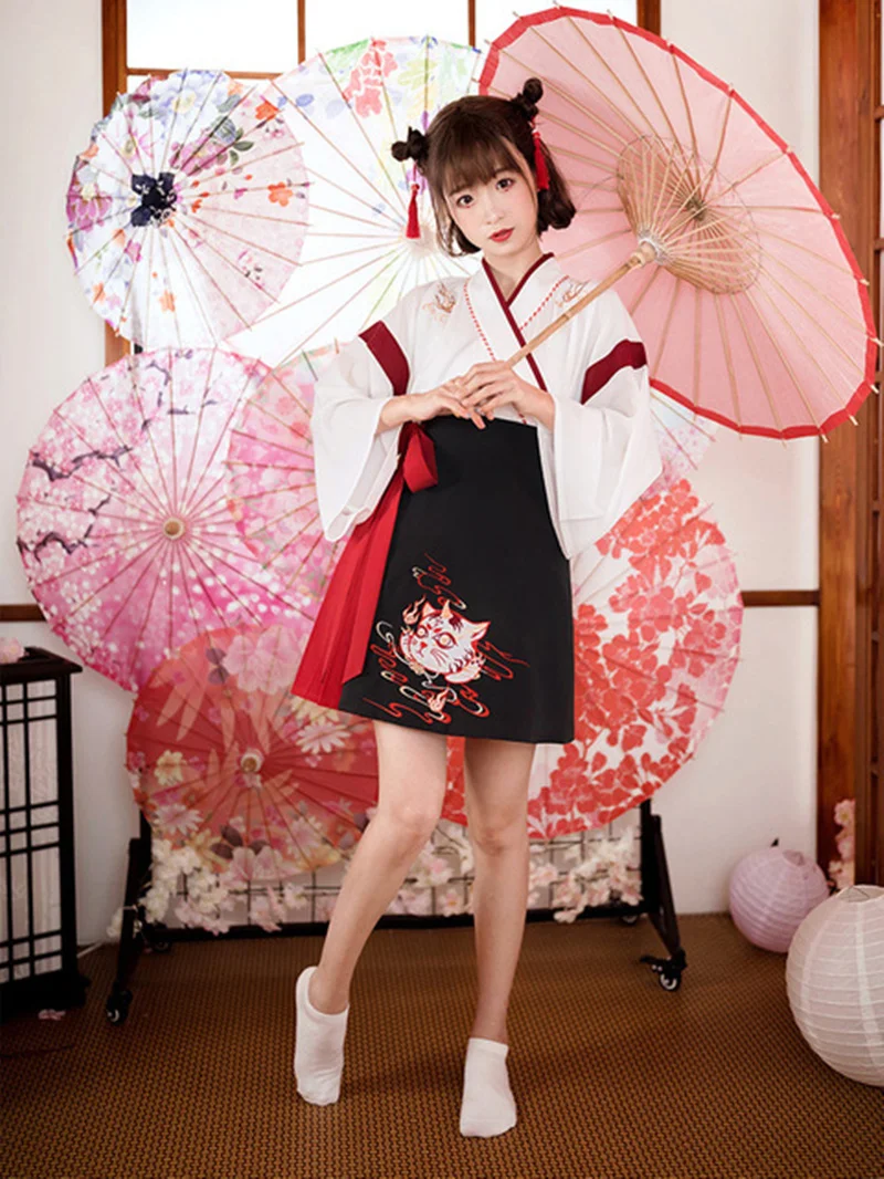 Gaun Jepang Kimono wanita hita - Demon Slayer Haori ulasan dan harga