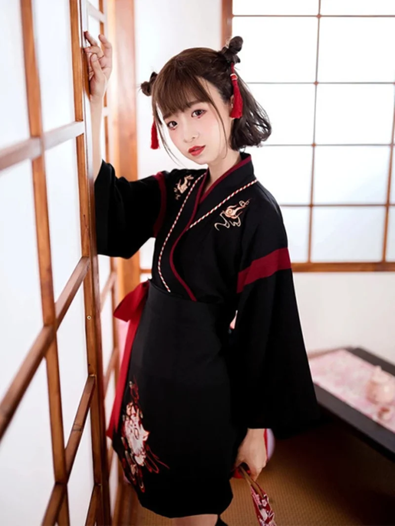 Gaun Jepang Kimono wanita hita - Demon Slayer Haori ulasan dan harga