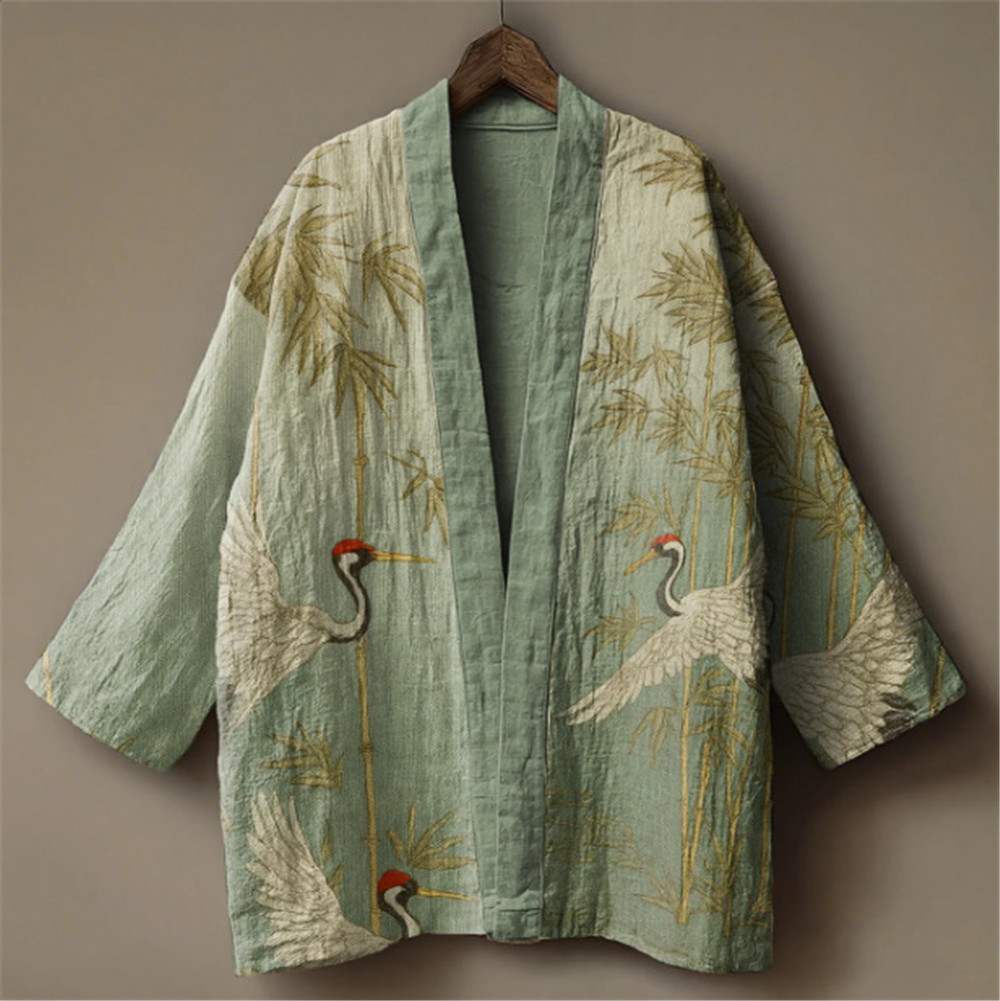 Kimono Cetak Burung Bangau Jep - Demon Slayer Haori ulasan dan harga