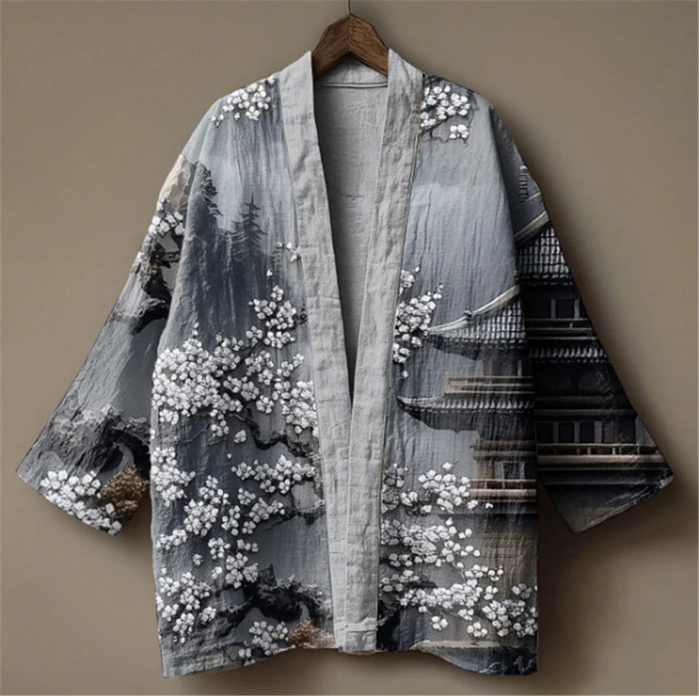 Kimono Cetak Burung Bangau Jep - Demon Slayer Haori ulasan dan harga