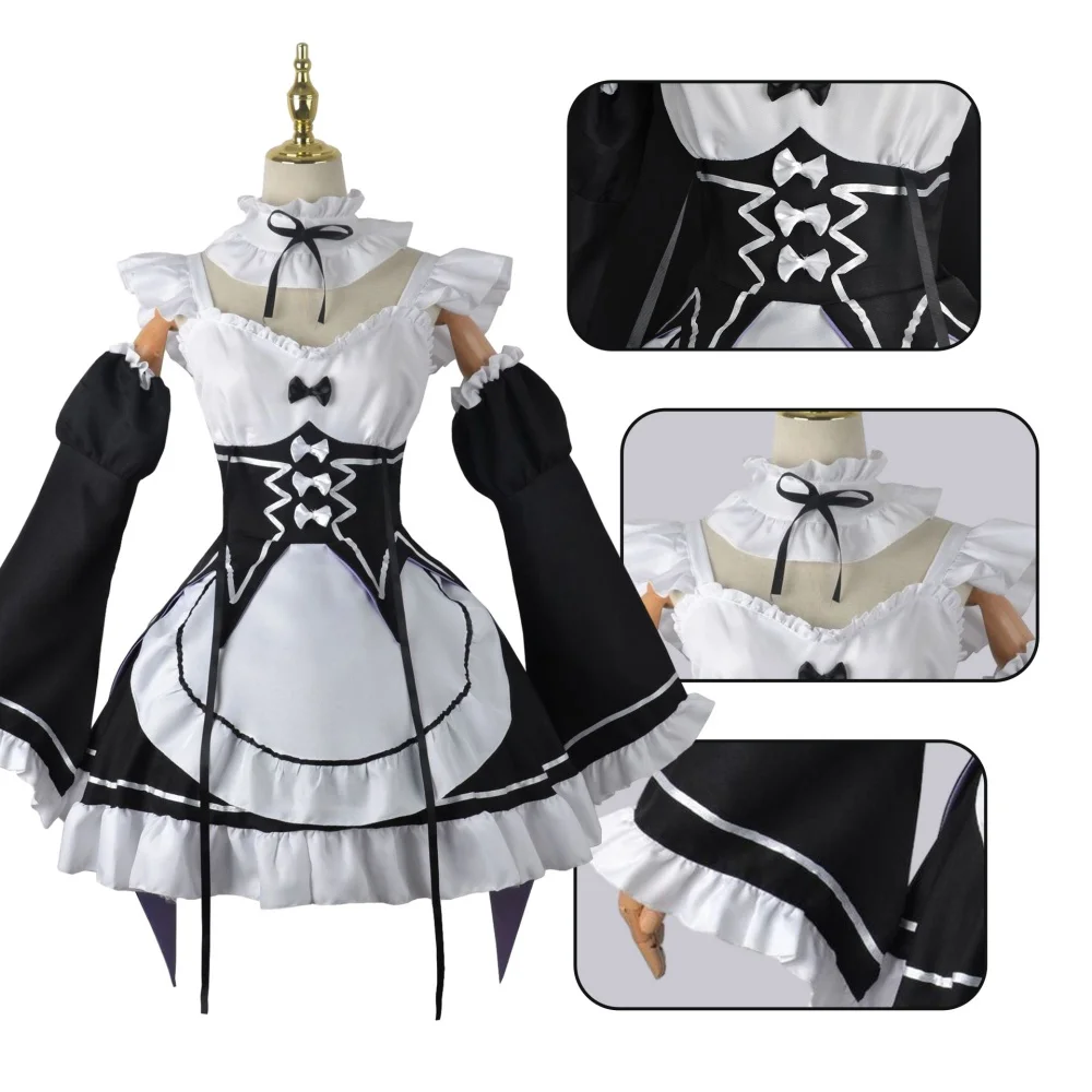 Kostum Cosplay Anime Ram Rem M - Anime Cosplay Live ulasan dan harga