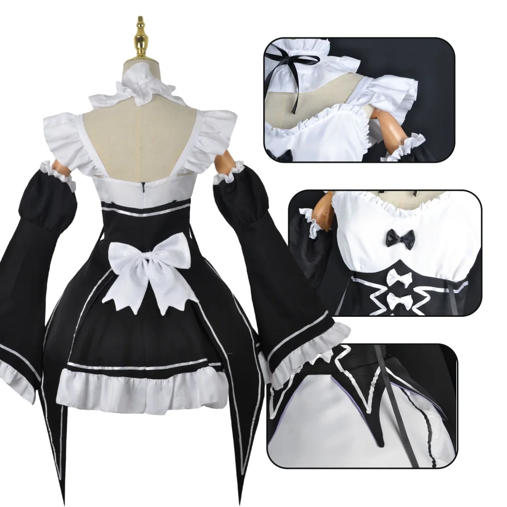 Kostum Cosplay Anime Ram Rem M - Anime Cosplay Live ulasan dan harga