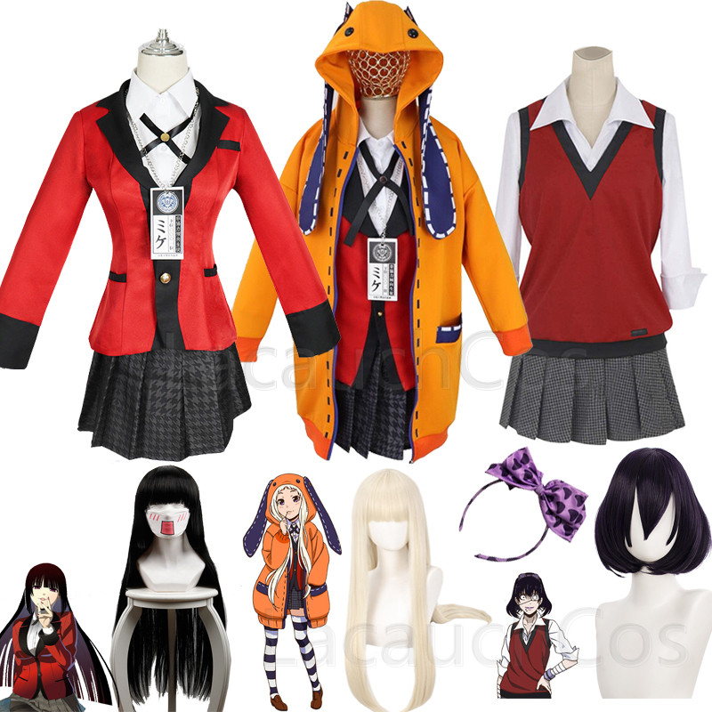 Jabami Yumeko Cosplay Kompulsi - Anime Cosplay Kakegurui ulasan dan harga