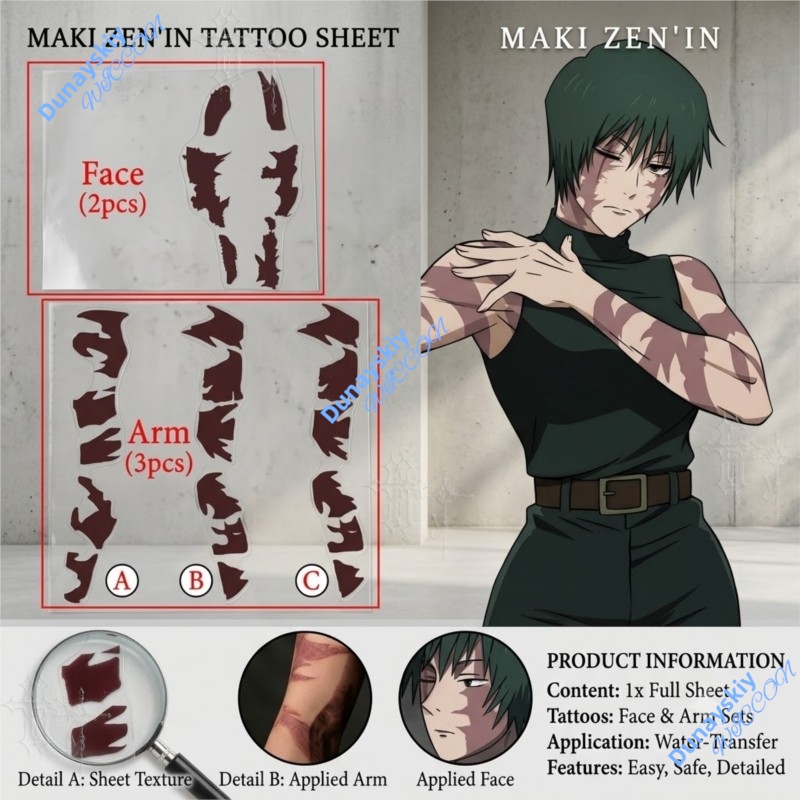 Stiker Tato Sementara Anime Ju - Anime Cosplay Jujutsu Kaisen ulasan dan harga